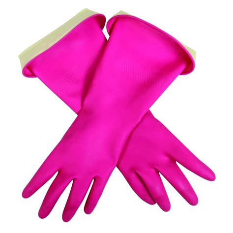 Casabella Waterblock Rubber Latex Gloves With Turnback Cuff Premium Pink Medium Ebay
