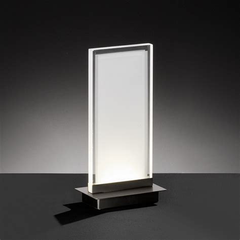 Acrylglas trägt dieses herstellungsverfahren auch in seiner technischen bezeichnung: LED-Tischleuchte Objekt, eckig, Metall Nickel-matt ...