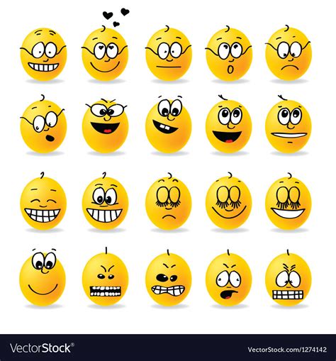 Smiley Emotions Moods Royalty Free Vector Image