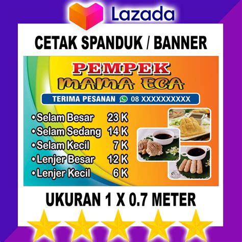 Cetak Spanduk Banner Pempek Bisa Custom Free Edit Lazada Indonesia