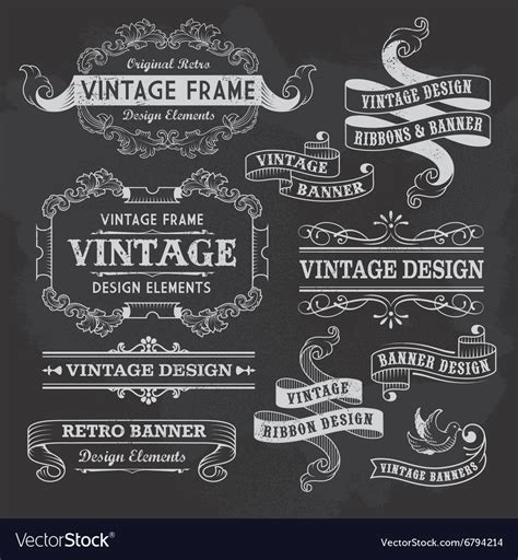 Retro Vintage Banners And Ribbons Royalty Free Vector Image