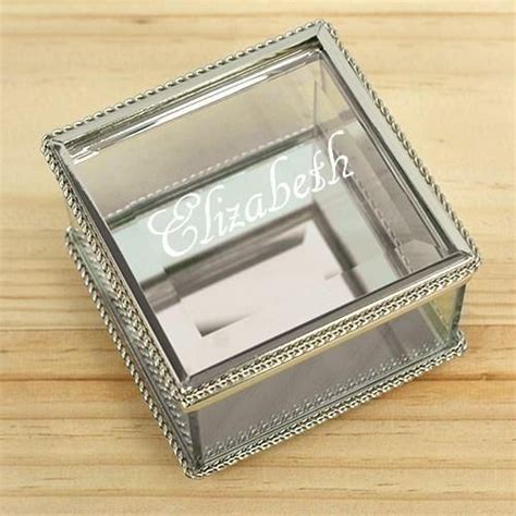 Engraved Glass Jewelry Box Monogram Jewelry Box Glass Jewelry Box Personalized Jewelry Box