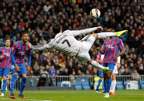 Cristiano Ronaldo Of Real Madrid Cf Attempts A Bicycle Kick During The
