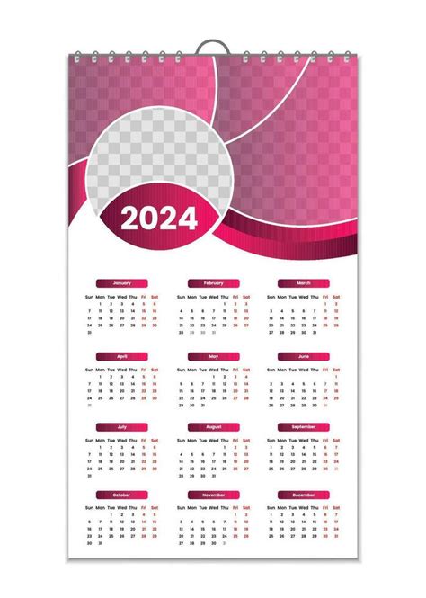 Wall Calendar 2024 Wall Calendar Design Template For 2024 Minimalist