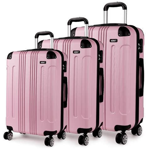 K1777l Kono 20 24 28 Inch Abs Hard Shell Suitcase 3 Pieces Set