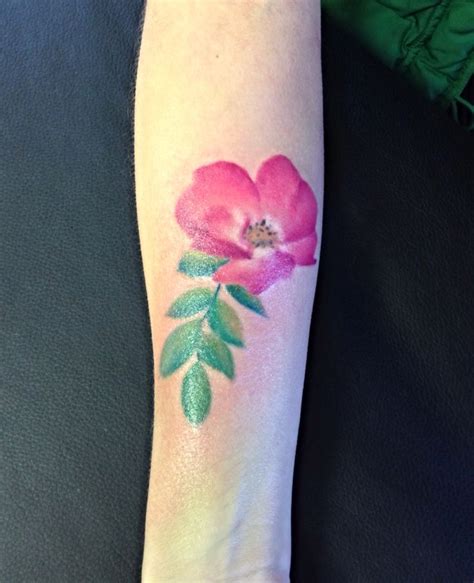 Watercolor Wildrose Tattoo Done By Robert Winter 💞 Abstract Art