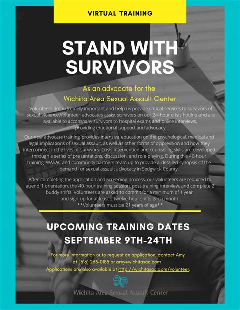 September Volunteer Training Now Virtual Wichita Area Sexual Assault