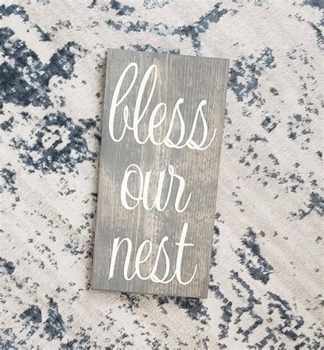 Bless Our Nest Rustic Wooden Sign Etsy