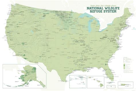 Us National Wildlife Refuge System Map 24x36 Poster Best Maps Ever Be5