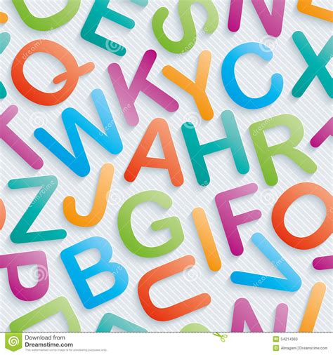 Colorful Alphabet Wallpaper Stock Vector Image 54214360