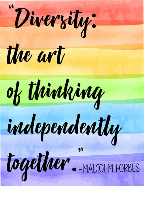 Diversity Poster Motivational Quote On Rainbow Watercolor Printable