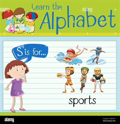 Flashcard Alphabet S Is For Sports Stock Vector Image And Art Alamy