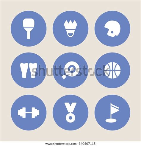 Set Vector Icons Sports Table Tennis Stock Vector Royalty Free