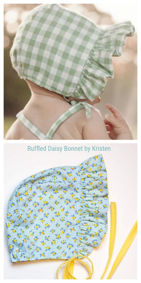 5 Diy Ruffled Baby Bonnet Free Sewing Patterns Fabric Art Diy Baby