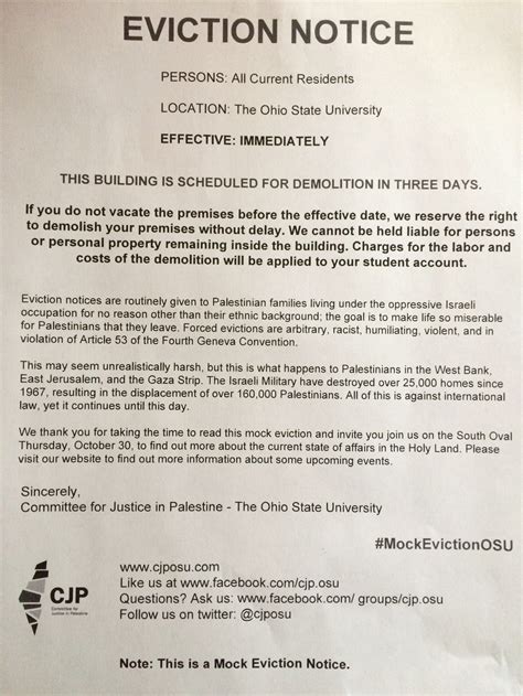Fake Off Campus Eviction Notices Aim To Raise Awareness About Displaced