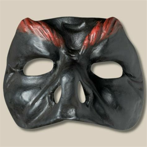 Brighella nero di cartapesta per la Commedia dell Arte Pappmaché Maske