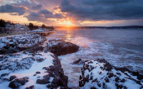Winter Ocean Sunset