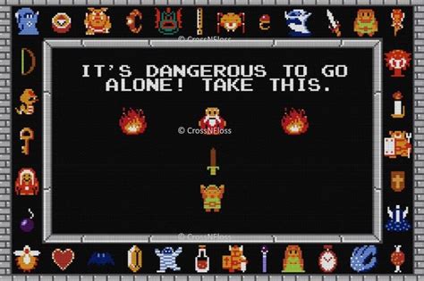 The Legend Of Zelda Its Dangerous To Go Alone Cross Stitch Pattern 12