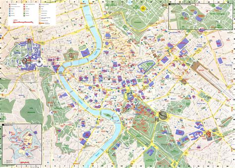 Kaarten Van Rome Gedetailleerde Gedrukte Plattegronden Van Rome