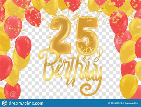 25th Anniversary Happy Birthday Party Gold Balloons Celebration