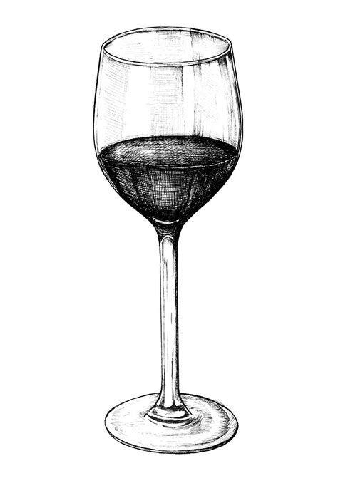 Download Free Image Of Hand Drawn Red Wine Glass About Wine Glass Of