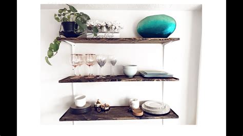 Diy Affordable Kitchen Open Shelving Tutorial Youtube