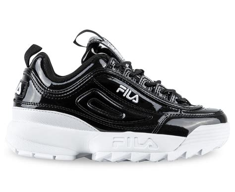 Fila Womens Disruptor Ii Premium Patent Sneakers Blackwhite Catch