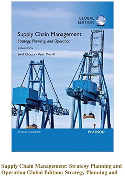 Read Pdf Supply Chain Management Strategy Planning And Operation