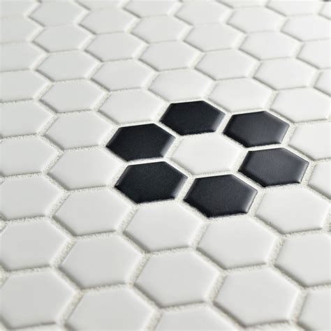 Shop for ceramic floor tiles, porcelain and more. EliteTile Retro Hexagon 0.875" x 0.875" Porcelain Mosaic ...