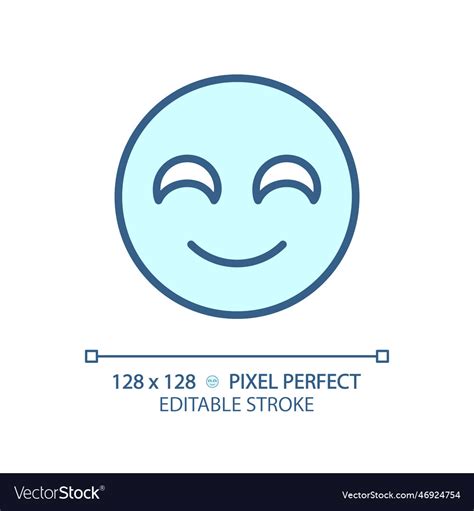 Smiling Emoji Pixel Perfect Rgb Color Icon Vector Image