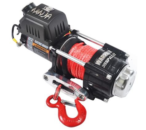 ninja 3500 electric winch synthetic rope 12 volt warrior winches brands