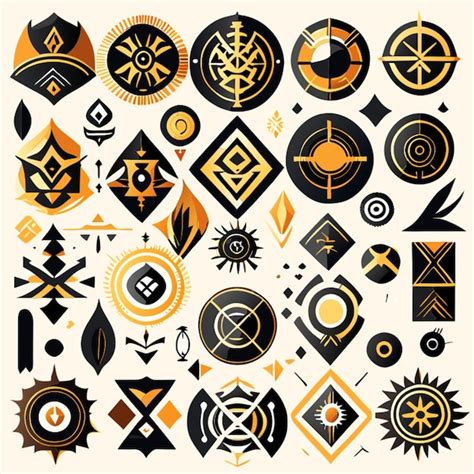 Premium Vector Set Of Vectors Silouhette Outlines Berber Symbols