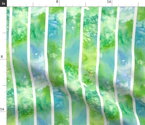 Green Watercolor Wash Stripe Fabric Spoonflower