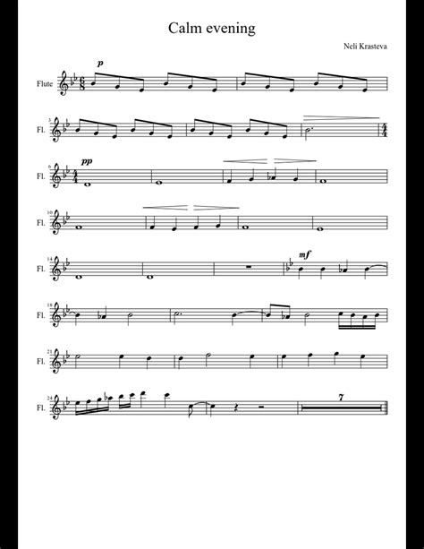 Calm Evening Flute Sheet Music Download Free In Pdf Or Midi