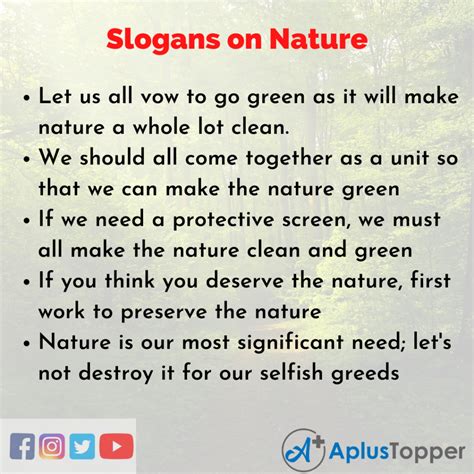 Slogans On Nature Unique And Catchy Slogans On Nature In English A