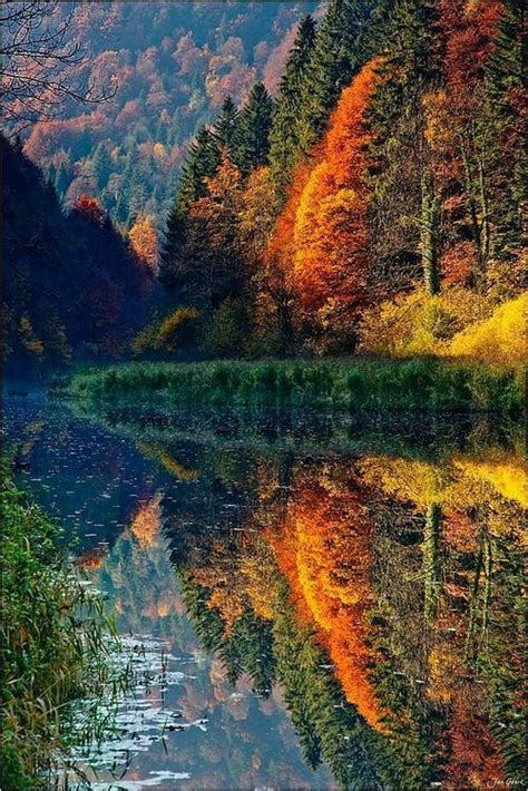 Wonderful Autumn Reflections Beautiful Nature Scenery Beautiful