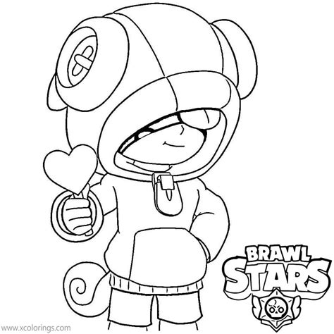 Leon Brawl Stars Coloring Pages With Heart Xcolorings Star