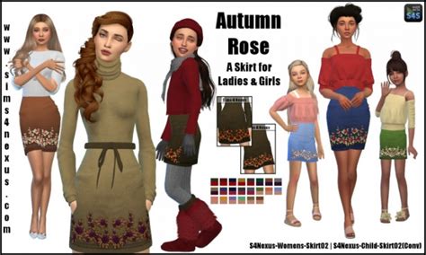Autumn Rose Skirt By Samanthagump At Sims 4 Nexus Sims 4 Updates