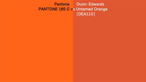 Pantone C Vs Dunn Edwards Untamed Orange Dea Side By Side