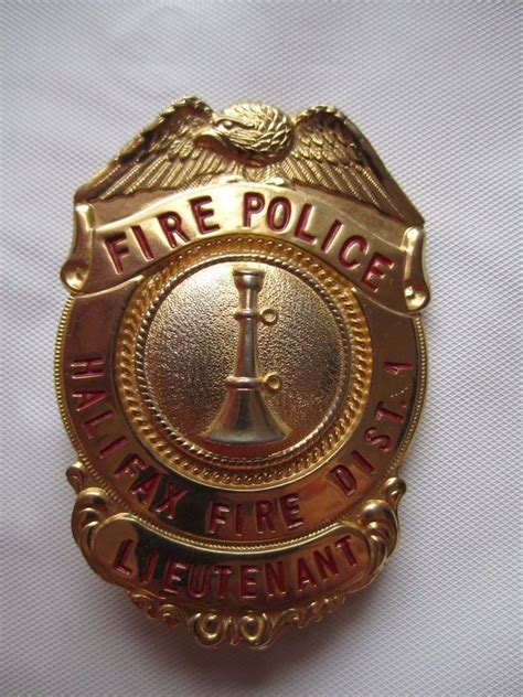 Fire Police Badge Halifax Department Lieutenant Obsolete Daytona Beach