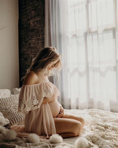 image may contain one or more people bedroom and indoor maternity photography poses