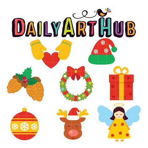 Christmas Holiday Clip Art Set Daily Art Hub Free Clip Art Everyday