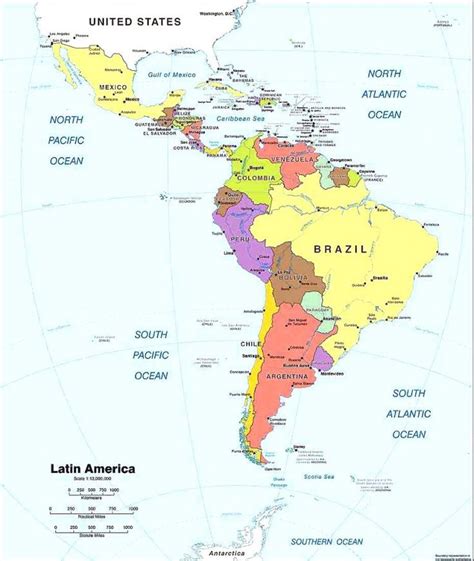 Spanish Speaking Countries And Their Capitals South America Central Map