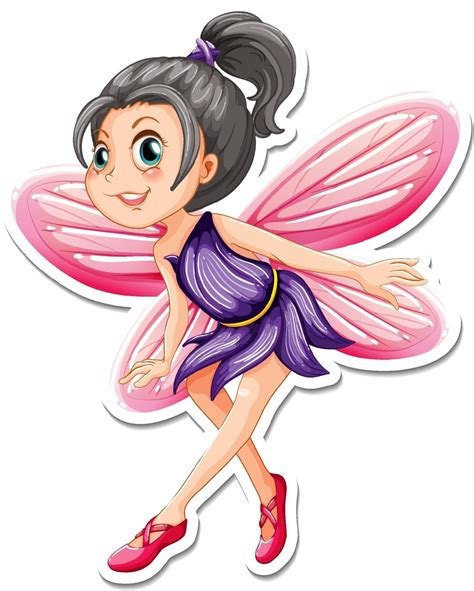 cartoon fairy characters ~ beautiful fairy cartoon character sticker 3045892 vector art at