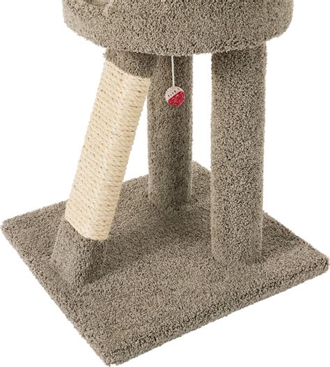 Frisco 25 In Real Carpet Wooden Cat Tree With Toy Gray