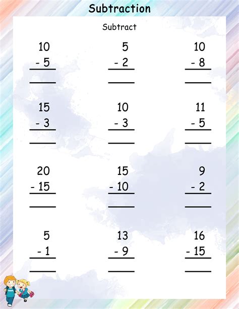 Sub categories these coloring worksheets helps children distinguish between biggest and smallest. Subtraction Sums - Math Worksheets - MathsDiary.com