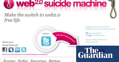Facebook Blocks Social Media Suicide Website Social Networking The Guardian