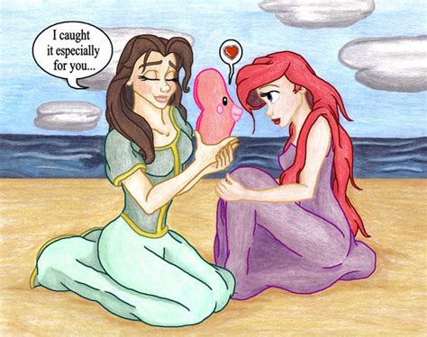 An Ariel And Belle Valentine By Goddess Aribelle On Deviantart
