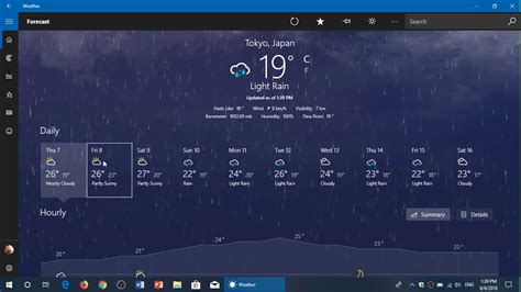 Windows 10 April 2018 Update Take A Look At The Weather App Youtube