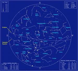 Map Of Winter Time Northern Constellations